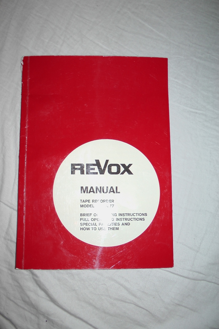 ReVox A77 manual in english only