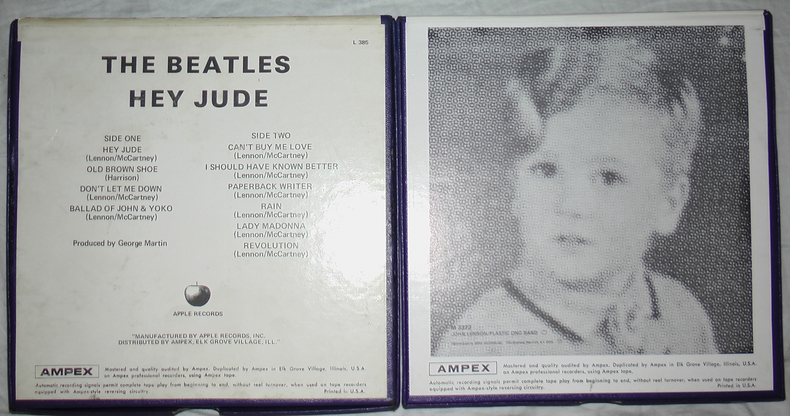 beatles hey jude and john lennon plastic ono band reel box back