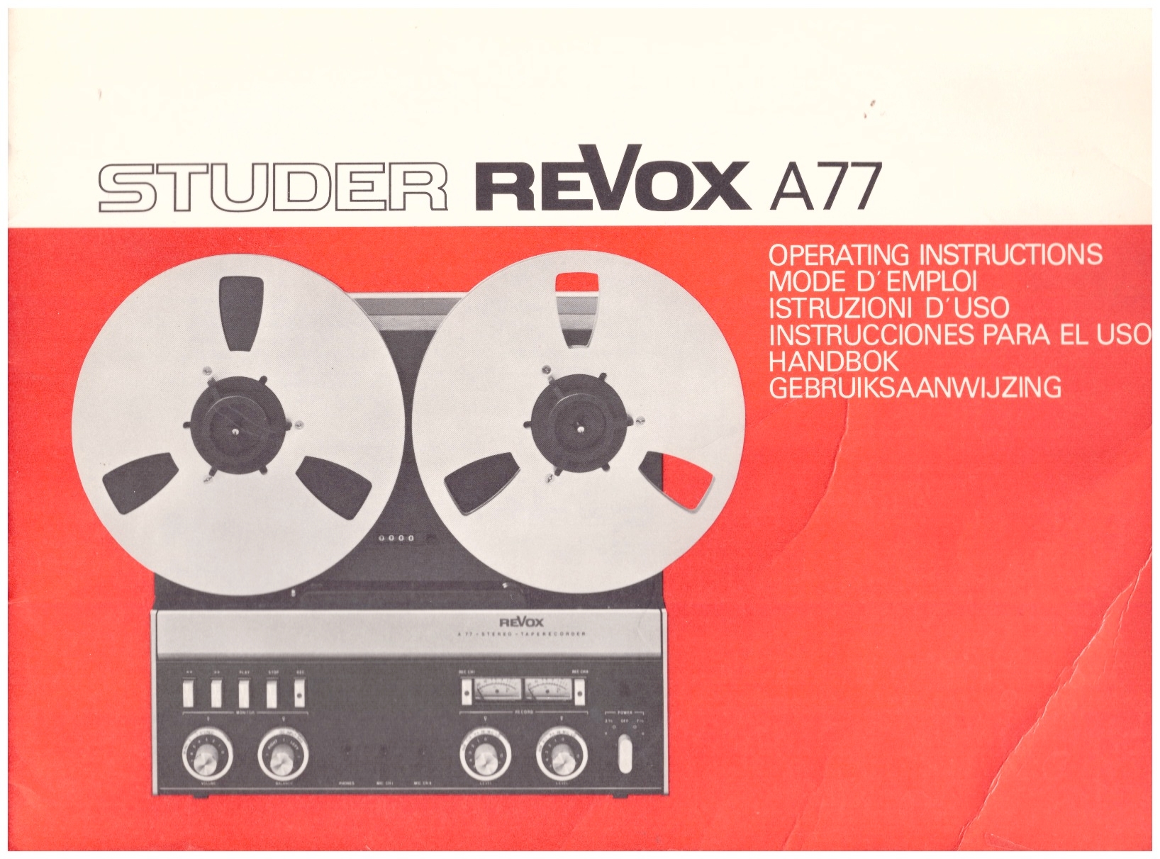 ReVox A77 manual front