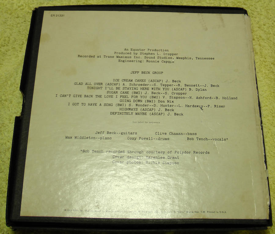 jeff beck group orange album reel box back