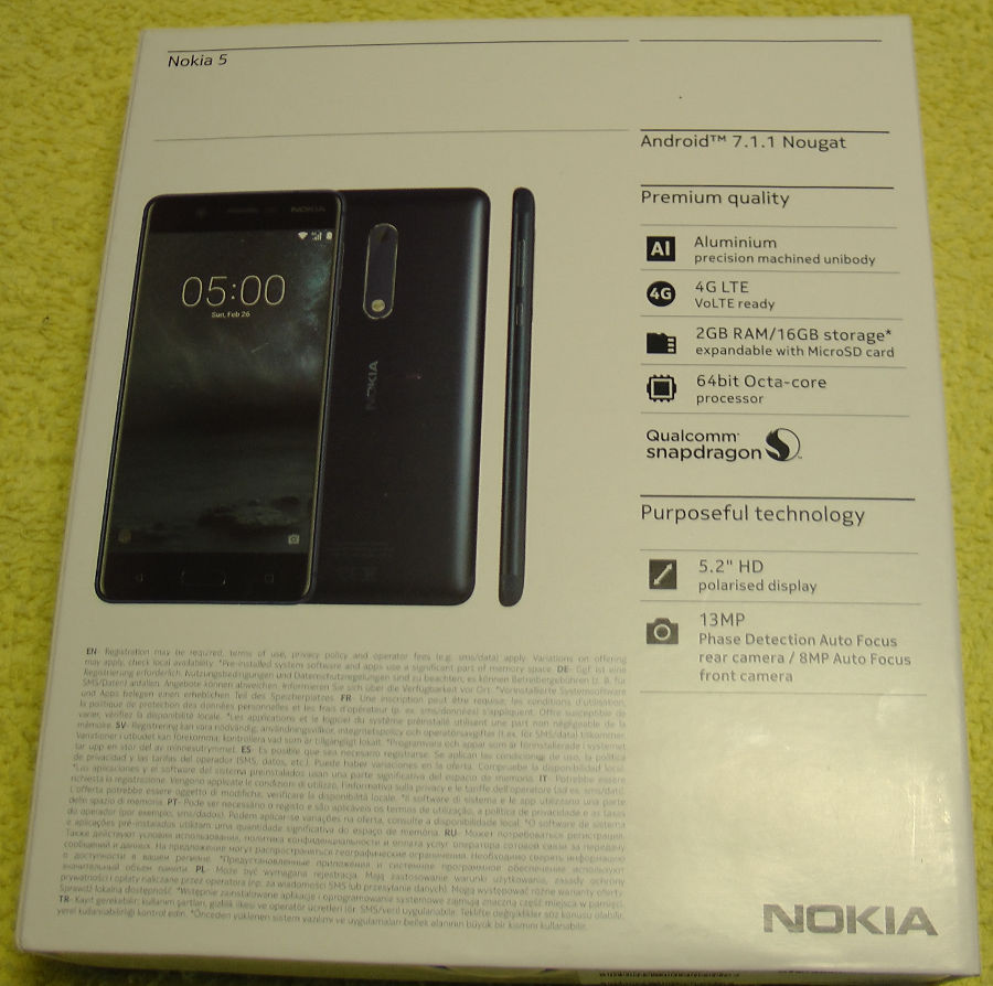 nokia 5 phone box back