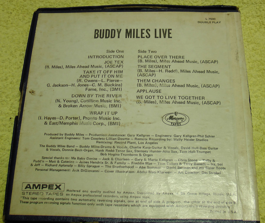 buddy miles live reel box back