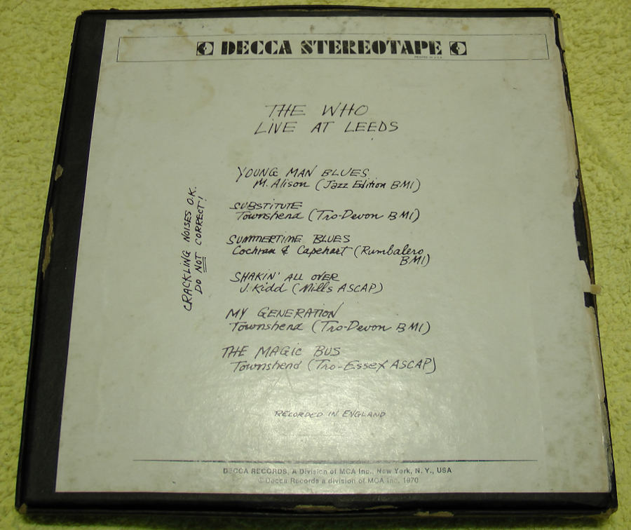 the who live at leeds reel box back