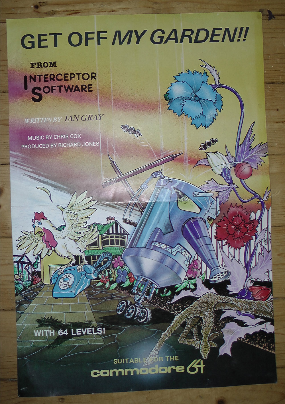 interceptor micros commodore 64 get off my garden promo poster