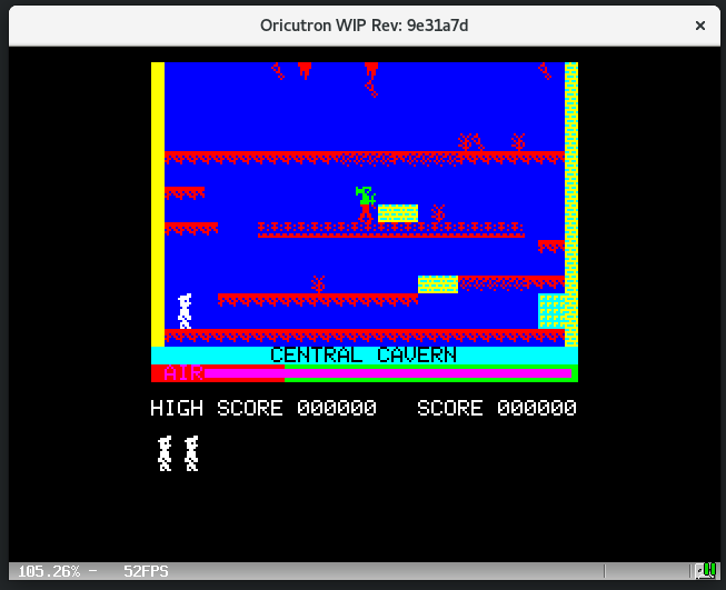 oric manic miner central cavern