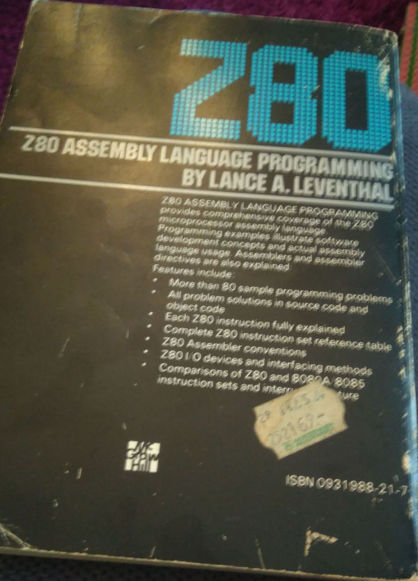 z80 assembly book back