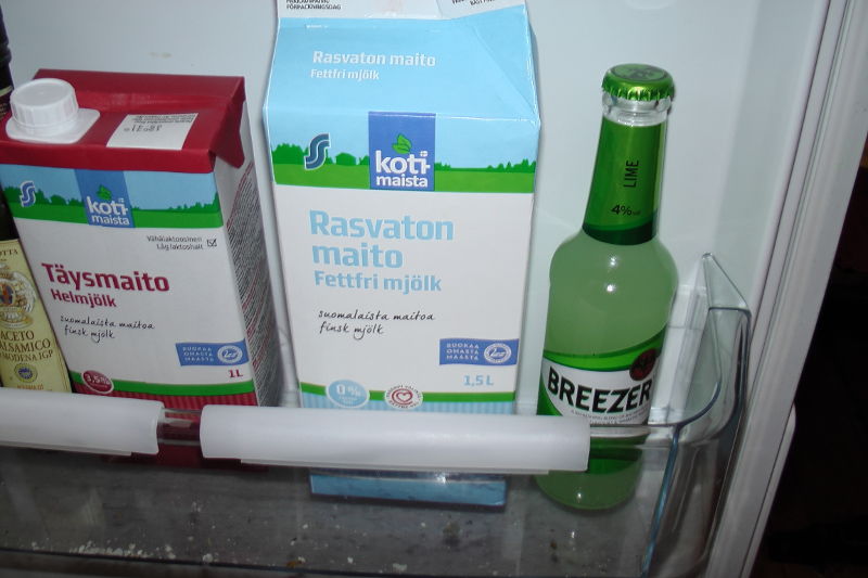 bacardi breezer lime in the fridge