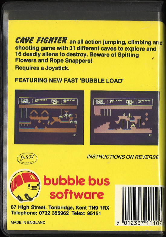 c64 tape cave fighter back