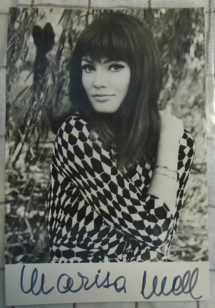 marisa mell autographed black and white photo