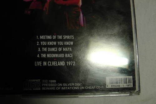 mahavishnu orchestra wild string live in cleveland in 1972 bootleg cd back