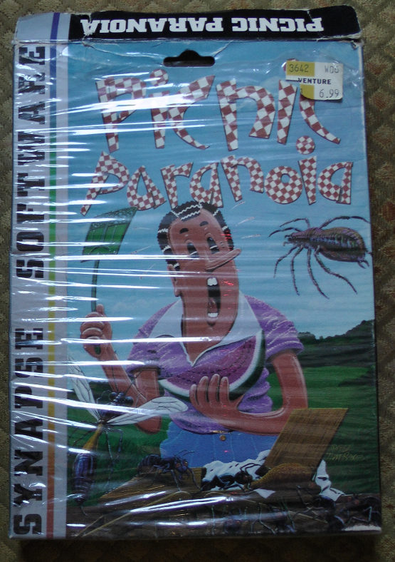 picnic paranoia synapse software atari 8bit cartridge box front