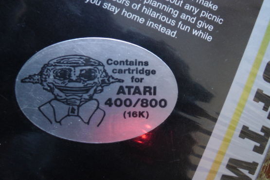 picnic paranoia synapse software atari 8bit cartridge box sticker