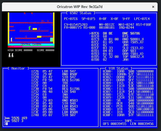 oricutron machine language monitor