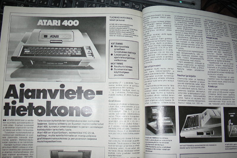 tekniikan maailma 20 1982 pages 120 and 121 atari 400