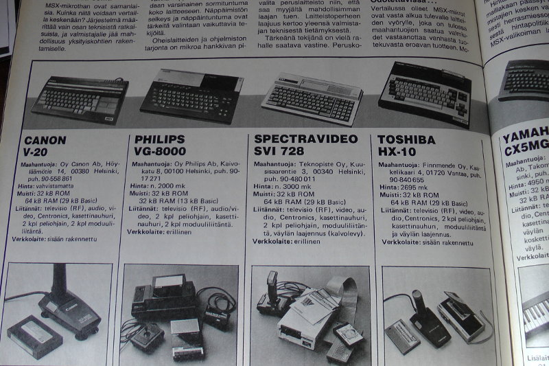 tekniikan maailma 2 1985 page 114 msx comparison